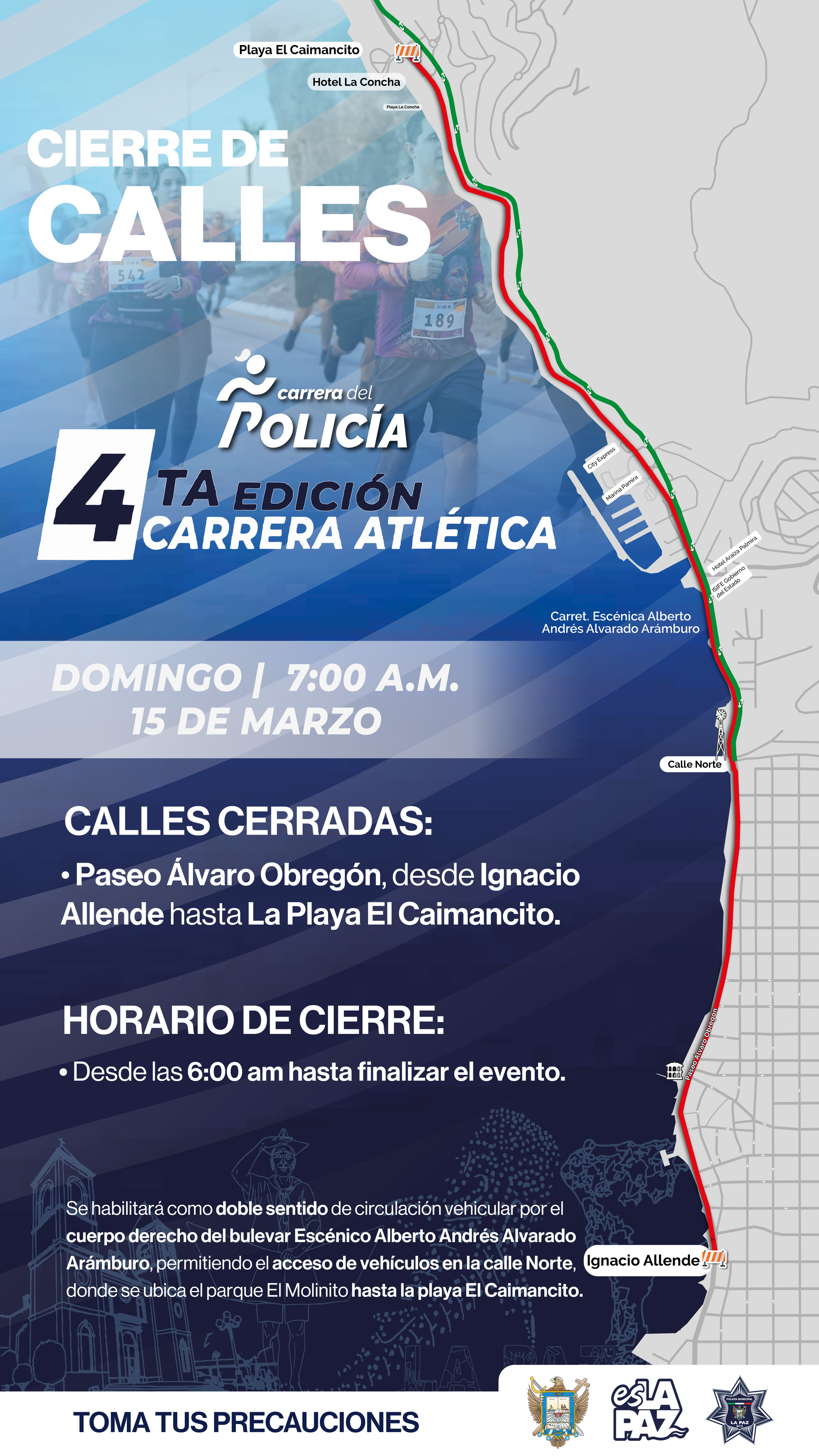 Anuncian cierres viales en el Malecón para este fin de semana