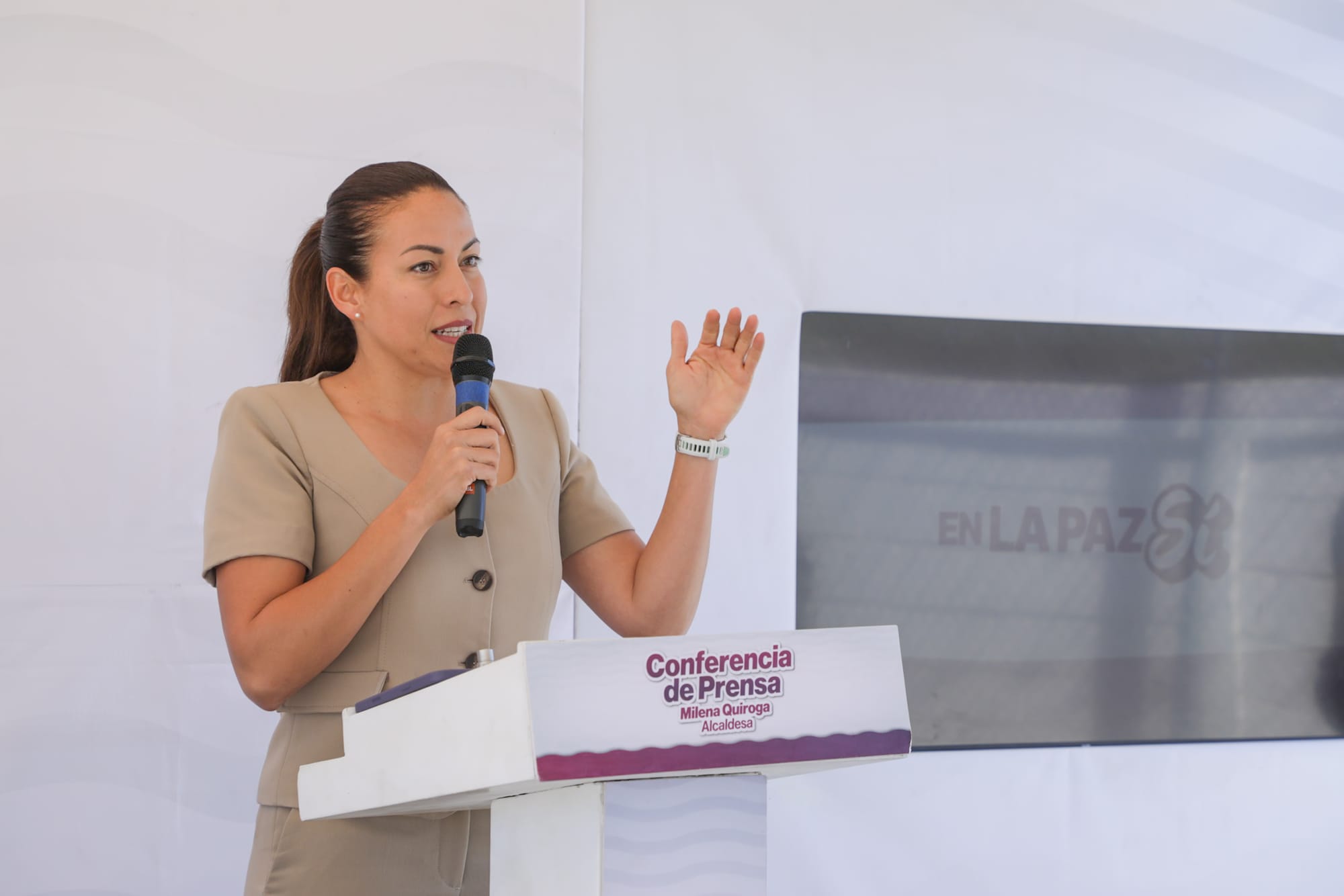 Milena Quiroga refuerza el Plan Más Agua para La Paz con nuevos tanques elevados