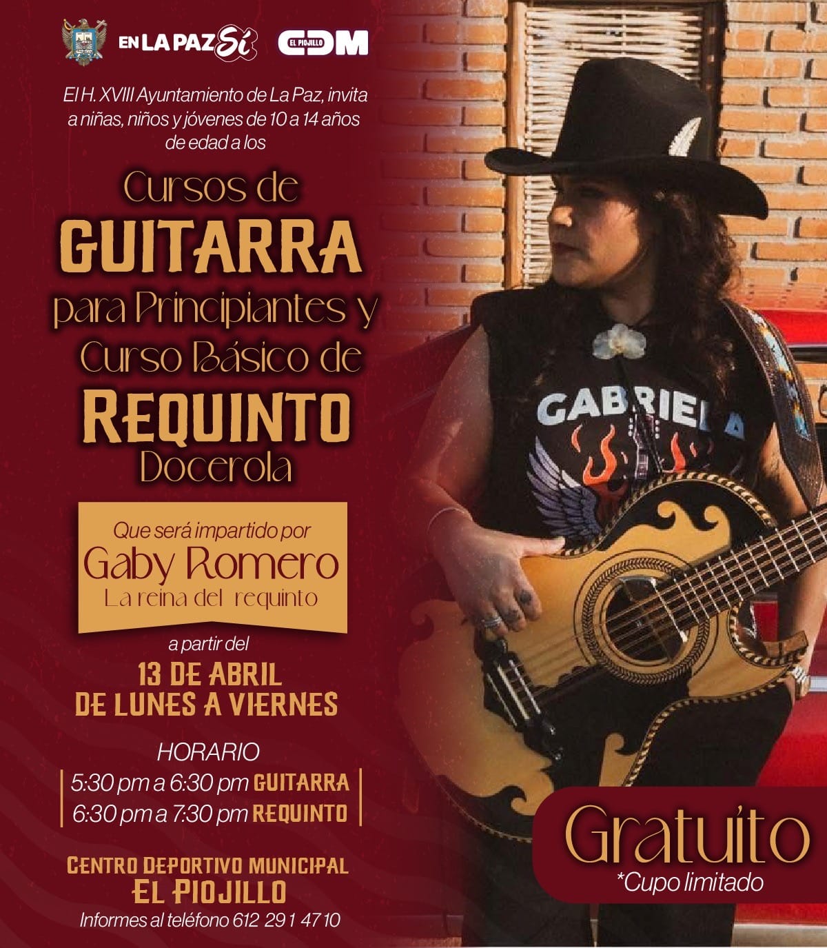 Ayuntamiento de La Paz ofrece cursos gratuitos impartidos por reconocida requintista sudcaliforniana