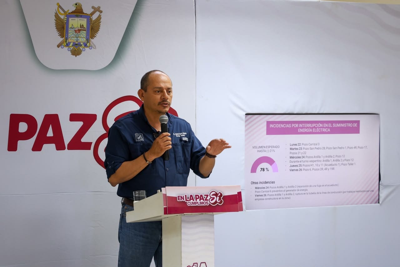 Ayuntamiento de La Paz garantiza suministro de agua ante afectaciones eléctricas
