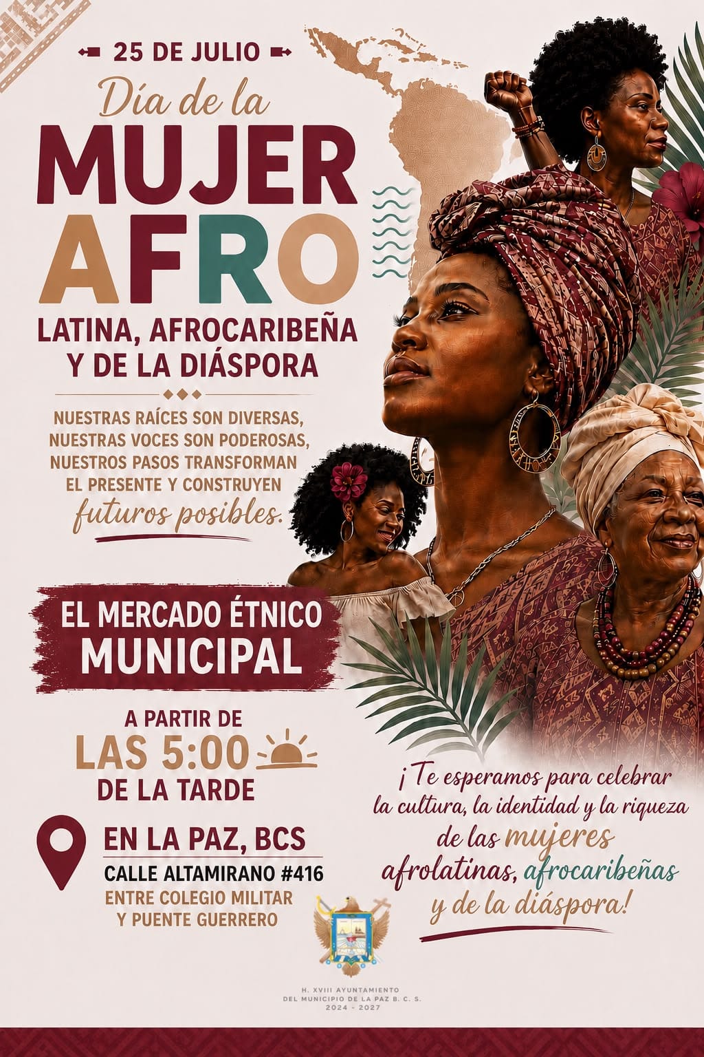 Ayuntamiento de La Paz conmemora el Día Internacional de la Mujer Afrolatina, Afrocaribeña y de la Diáspora