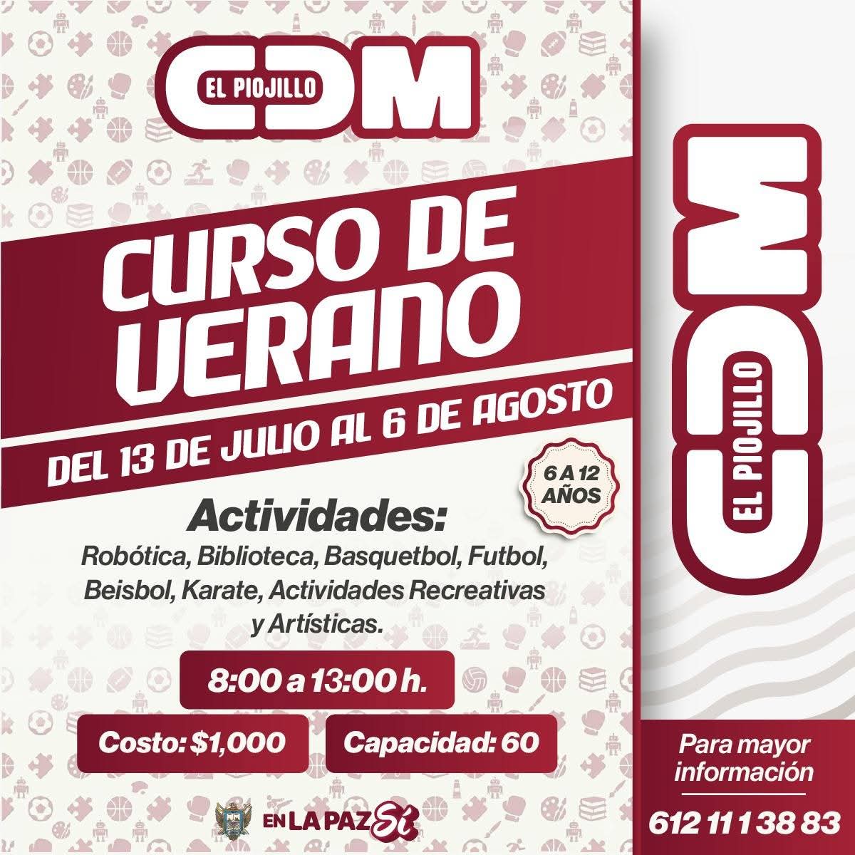 Invita Gobierno Municipal de La Paz a cursos de verano en centros deportivos municipales