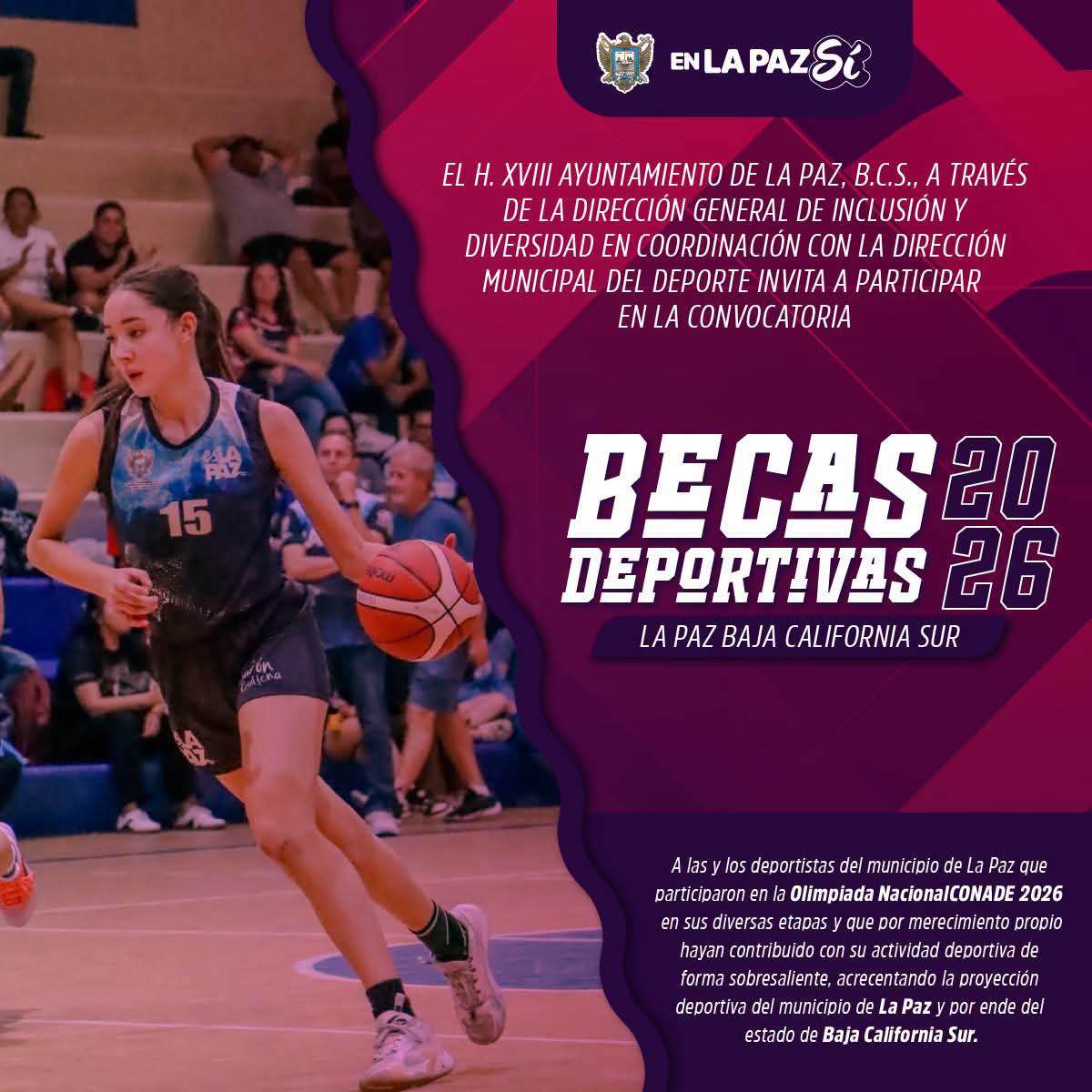 Lanza Gobierno de La Paz convocatorias de becas deportivas y estímulos 2026