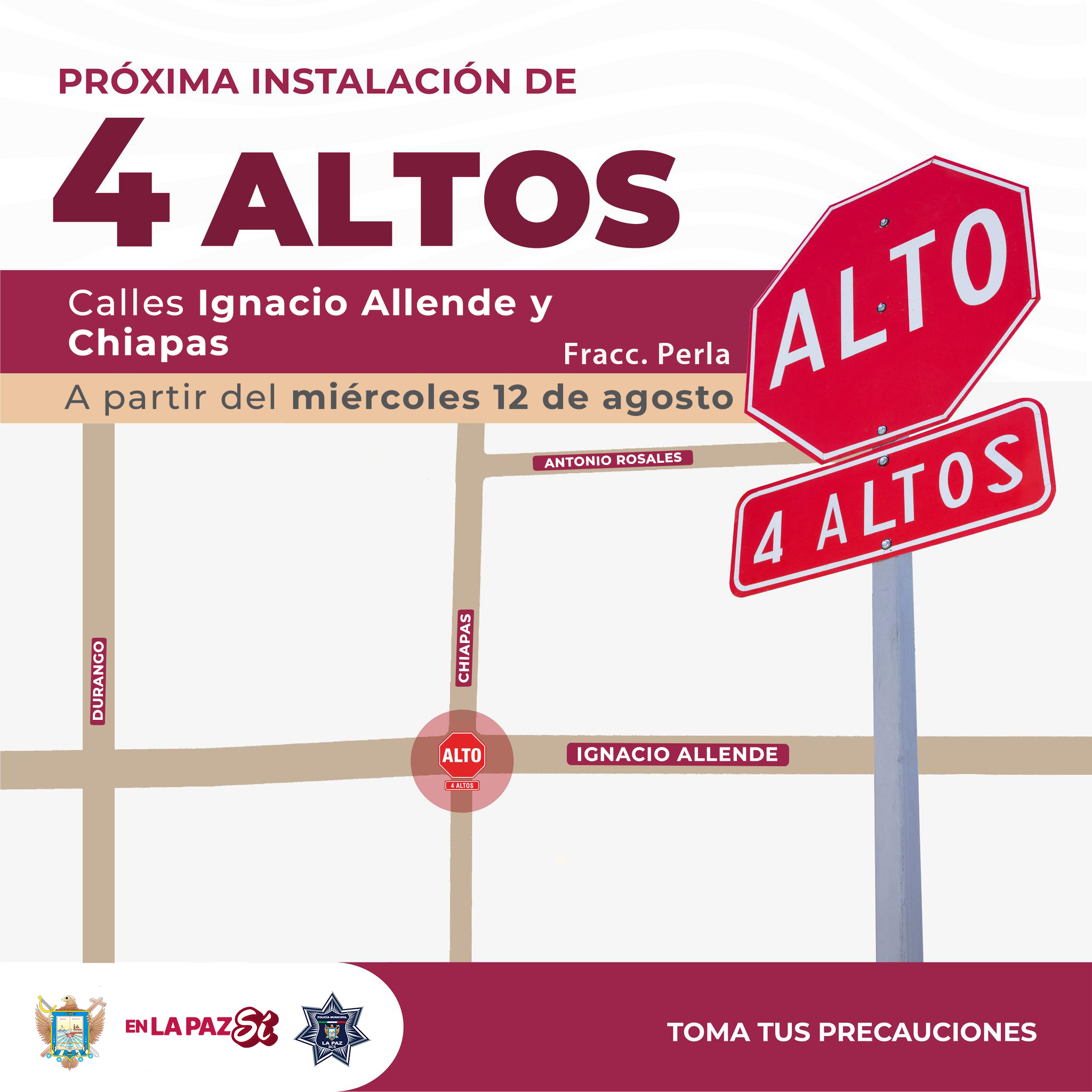 Implementarán cuatro altos en cruceros de La Paz