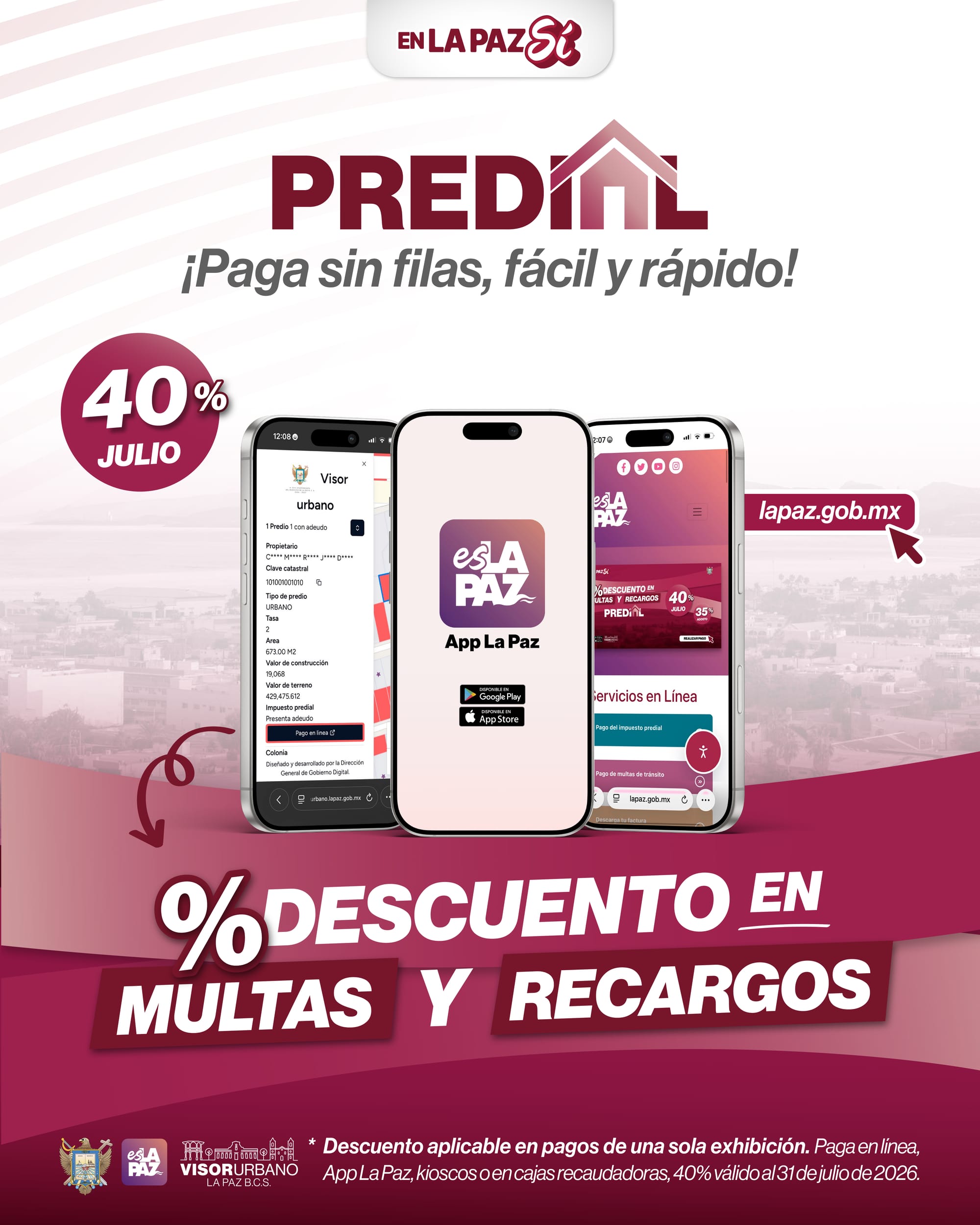 Últimos días para ahorrar con 40% de descuento en pago de predial