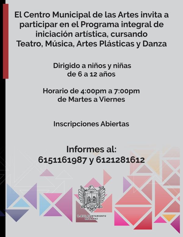 Impartirán Curso Integral de
Iniciación Artística en el CMA