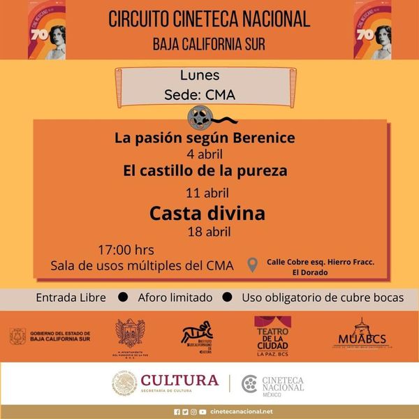 Continúa Circuito Cineteca Nacional
en el Centro Municipal de las Artes