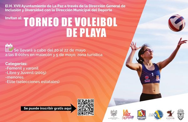 Realizarán Torneo de Voleibol de Playa en el Malecón en La Paz