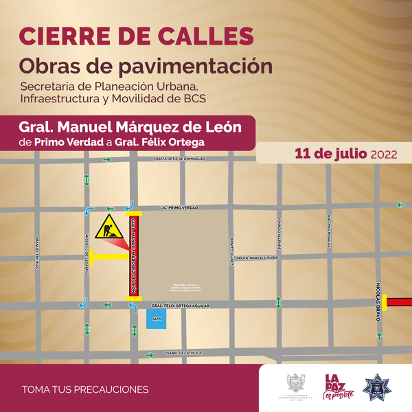 Cierre de calles en diversos puntos de la ciudad para trabajos de reencarpetado y pavimentación