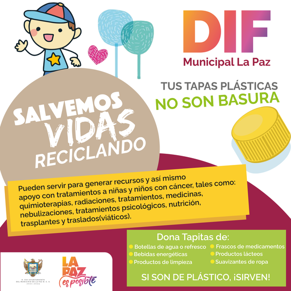Instala DIF Municipal La Paz un Corazón Contenedor para Tapitas