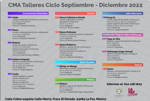 Abren inscripciones a los Cursos del Centro Municipal de las Artes