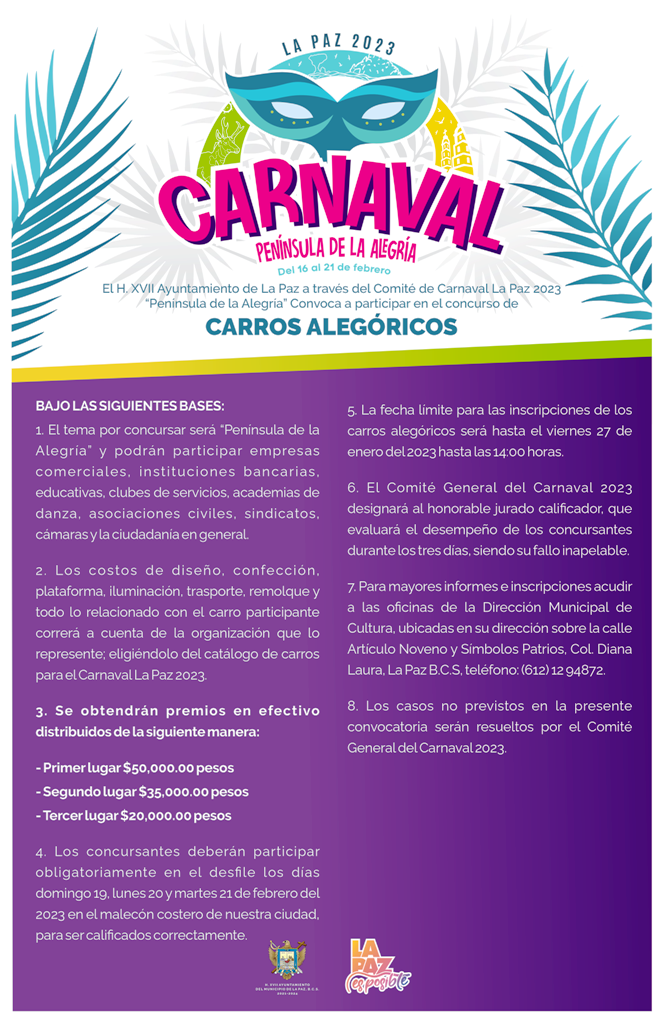 Convocan al Concurso de Carros Alegóricos y Comparsas del Carnaval La Paz 2023