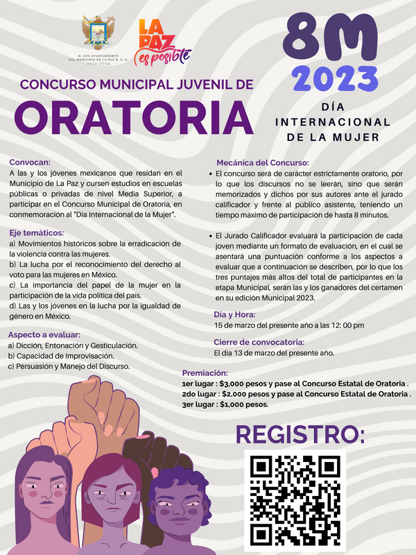 Convoca Ayuntamiento al “Concurso Municipal Juvenil de Oratoria 2023"