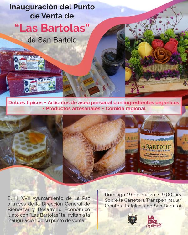 Invitan a la inauguración del Punto de Venta de Las Bartolas