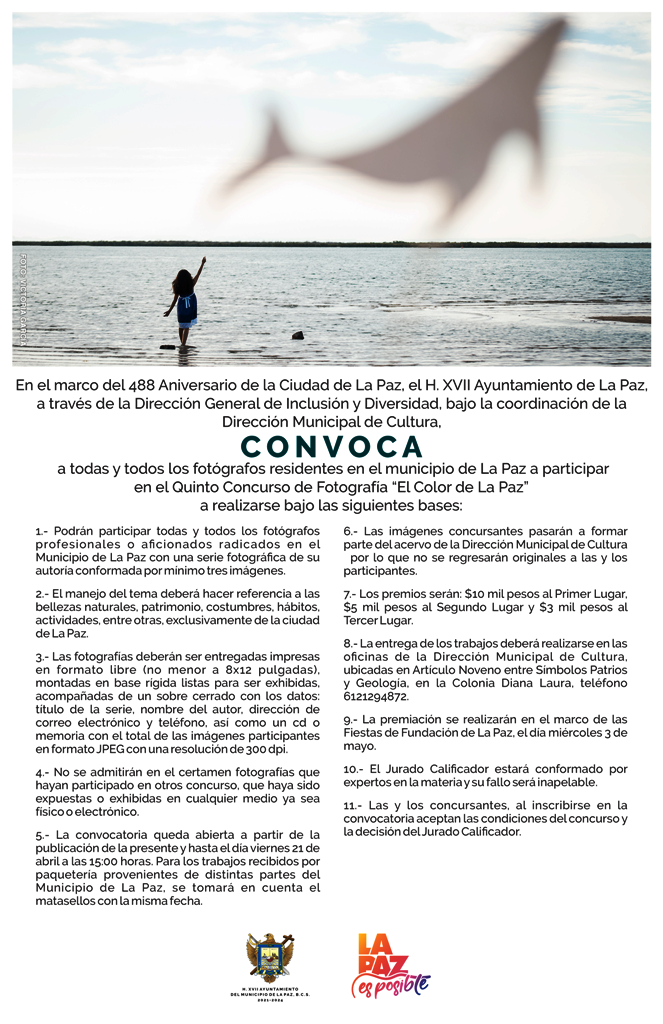 Continúa abierta la convocatoria del Concurso “El Color de La Paz”