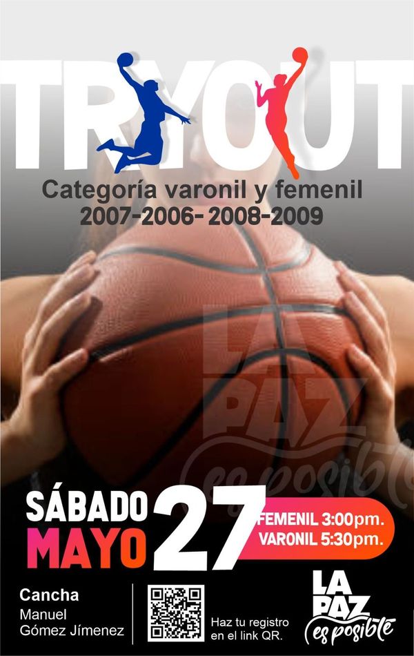 Realizarán en La Paz pruebas de básquetbol rumbo a Estatales 2024