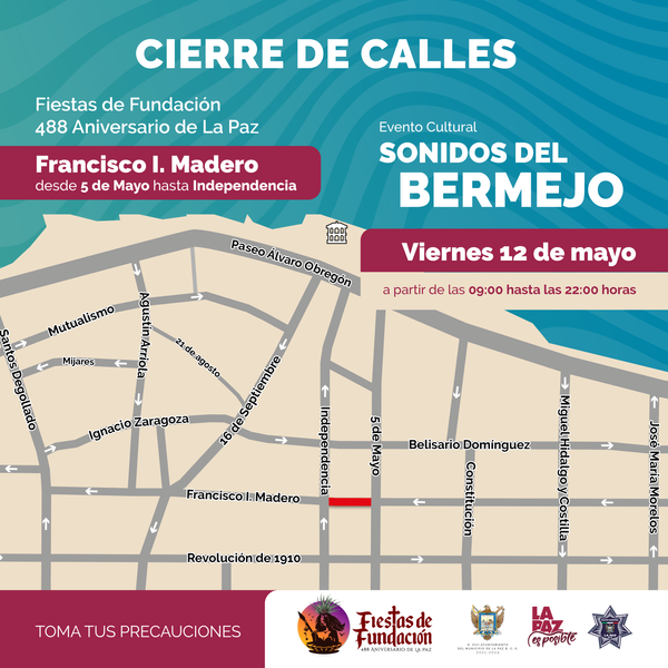 Cierre en vialidades por el festival Sonidos del Bermejo