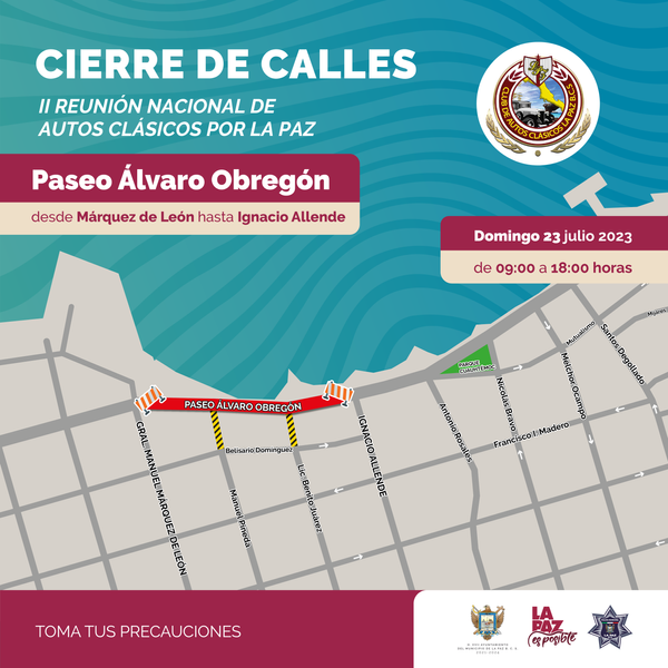 Este domingo habrá cierre en el Paseo Álvaro Obregón por exhibición de Autos Clásicos.