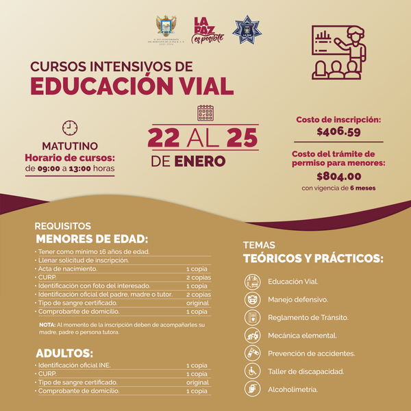 Por iniciar el primer curso intensivo de Educación Vial 2024 para adolescentes y adultos