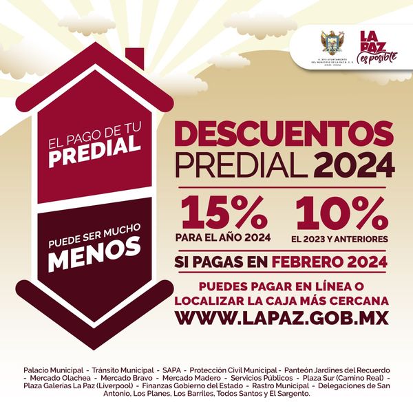 Continúan descuentos en el pago del Predial con el 15% y 10%