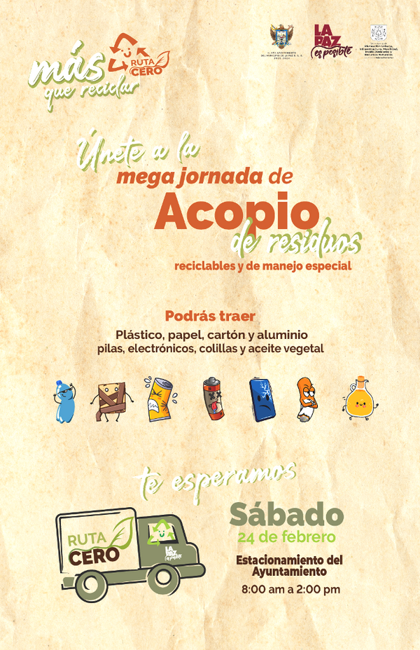 Invita Ayuntamiento a participar en la jornada de acopio de residuos “Más Que Reciclar”