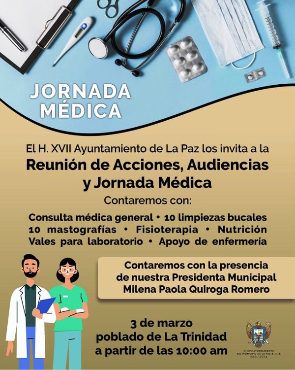 Invita DIF La Paz a jornada de salud en La Trinidad