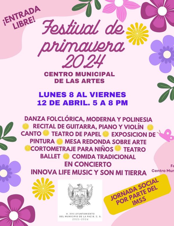 Realizarán Festival de Primavera 2024 en el Centro Municipal de las Artes