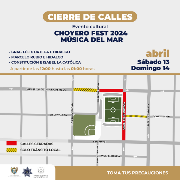 Habrá cierre vial en calles circundantes al Estadio Guaycura para el evento Choyero Fest 2024 Música del Mar