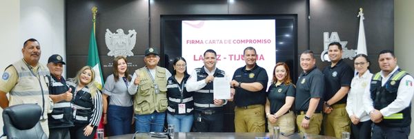 Firman Protección Civil de La Paz y de Tijuana carta de colaboración