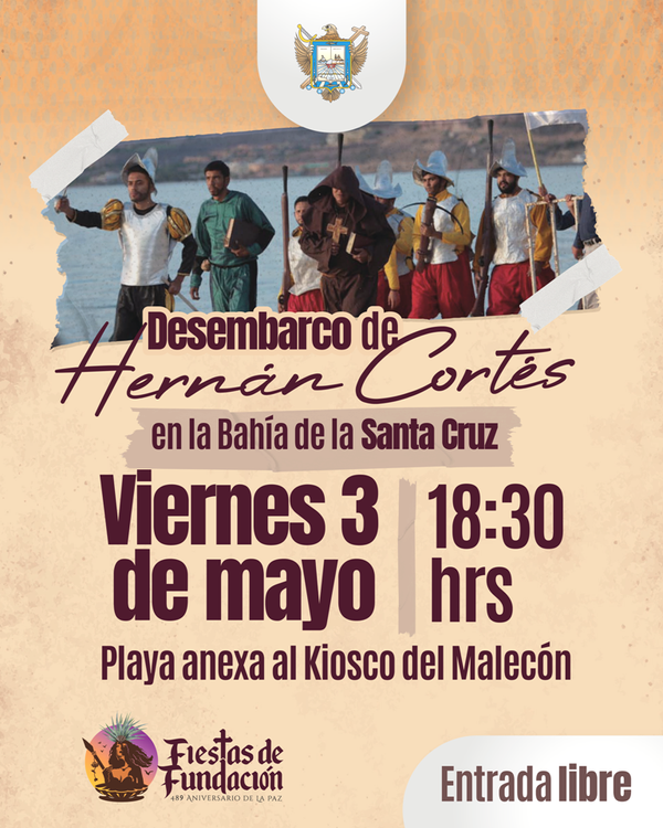 Presentarán espectáculo escénico “Desembarco de Cortés en la Bahía de la Santa Cruz”