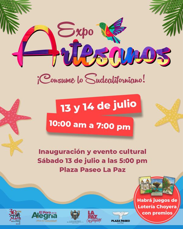 Invita Ayuntamiento de La Paz a la Expo Artesanos el fin de semana