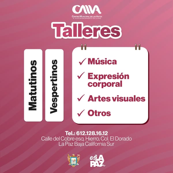 Por iniciar las inscripciones a los de talleres del Centro Municipal de las Artes