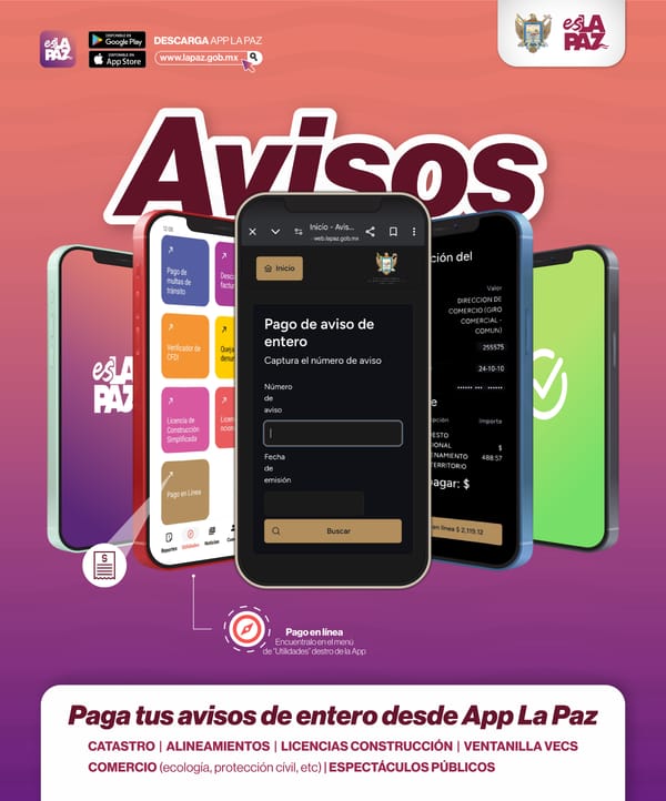 Ayuntamiento de La Paz facilita el pago de trámites y servicios en línea