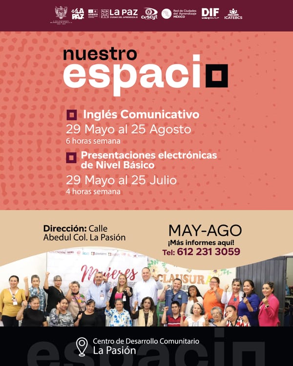Ayuntamiento de La Paz e ICATEBCS impartirán cursos gratuitos de inglés y plomería