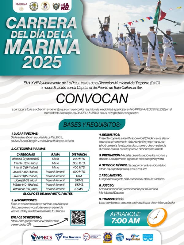 Invita Dirección Municipal del Deporte a la carrera por el Día de la Marina Nacional