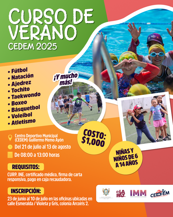 Invitan a niñas y niños a los cursos de verano con actividades deportivas