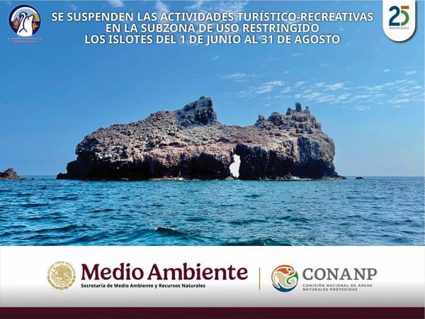 Turismo Municipal reitera la suspensión de actividades acuáticas en Islotes de la Isla Espíritu Santo