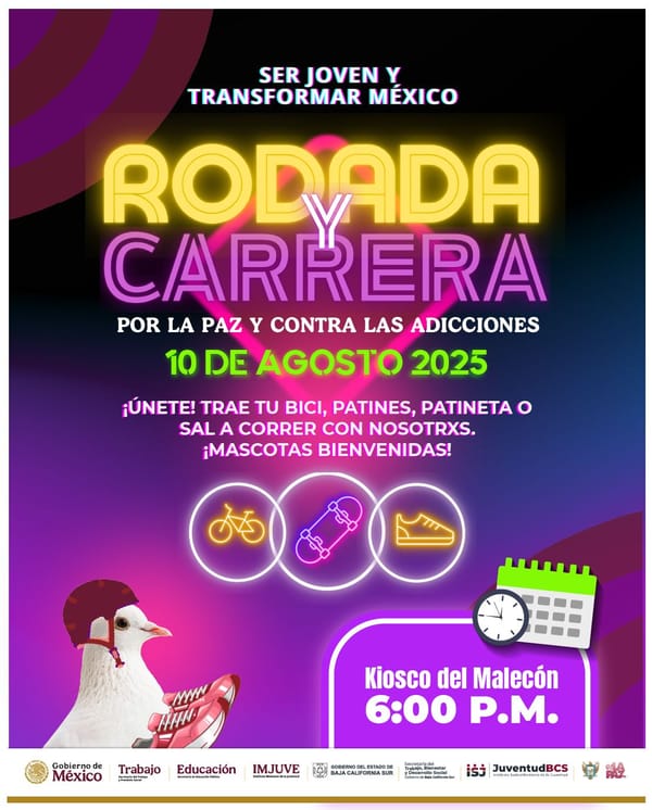 Invitan a participar en la Rodada y Carrera por la Paz y contra las Adicciones