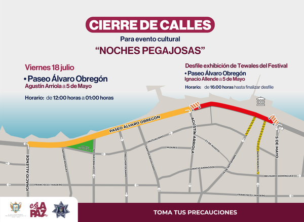 Cierre vial en el malecón por evento de Tardes Calurosas, Festival Fantástico y Noches Pegajosas