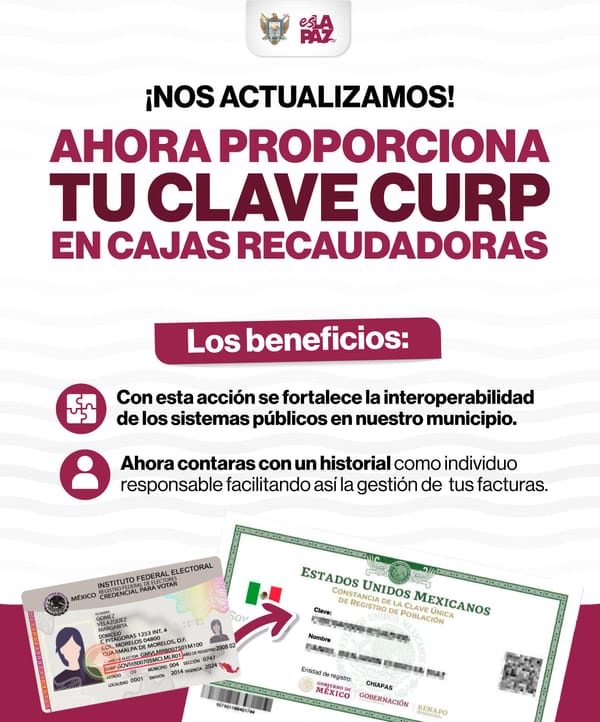 Implementa Gobierno de La Paz uso de CURP para trámites municipales