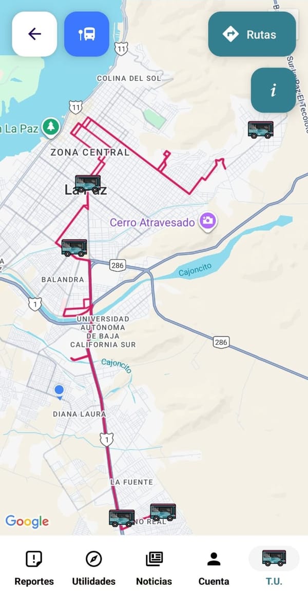 Identifica tu ruta del Tiburón Urbano en App La Paz