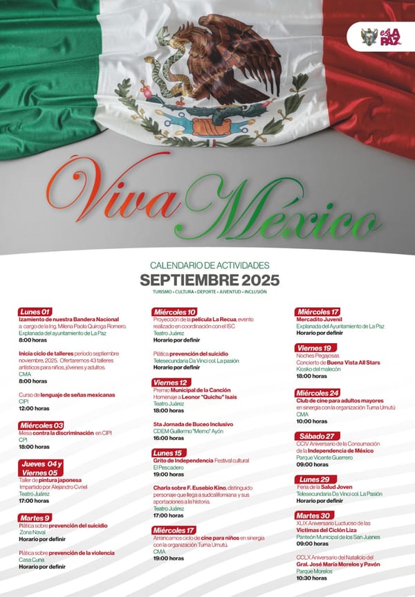 Conoce las actividades programadas en el mes de septiembre