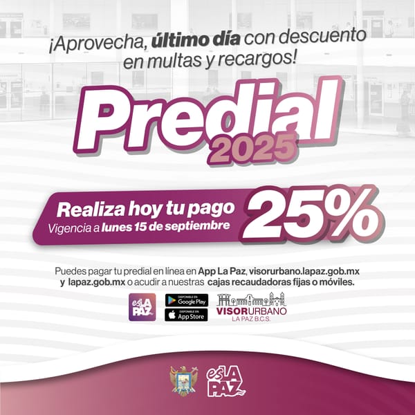 Lunes último día para pago de predial con 25% de descuento en multas y recargos