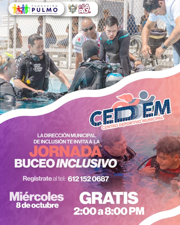 Invitan a la cuarta edición de la Jornada de Buceo Inclusivo en La Paz