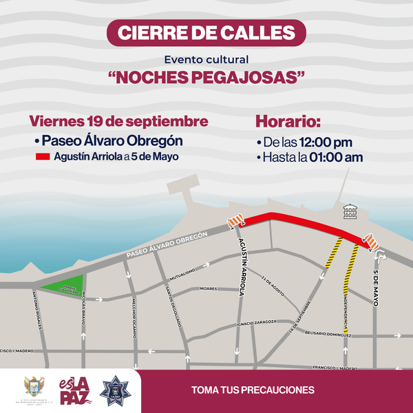 Cierre vial en el malecón por evento de Tardes Calurosas y concierto de Noches Pegajosas