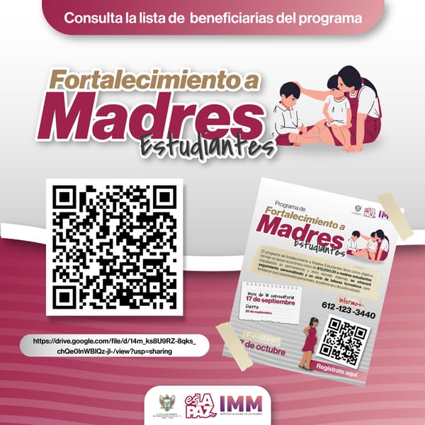 Beneficia Ayuntamiento de La Paz a 125 madres estudiantes