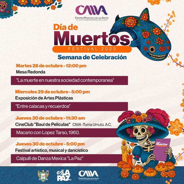 Invita Ayuntamiento de La Paz a celebrar Día de Muertos en el Centro Municipal de las Artes