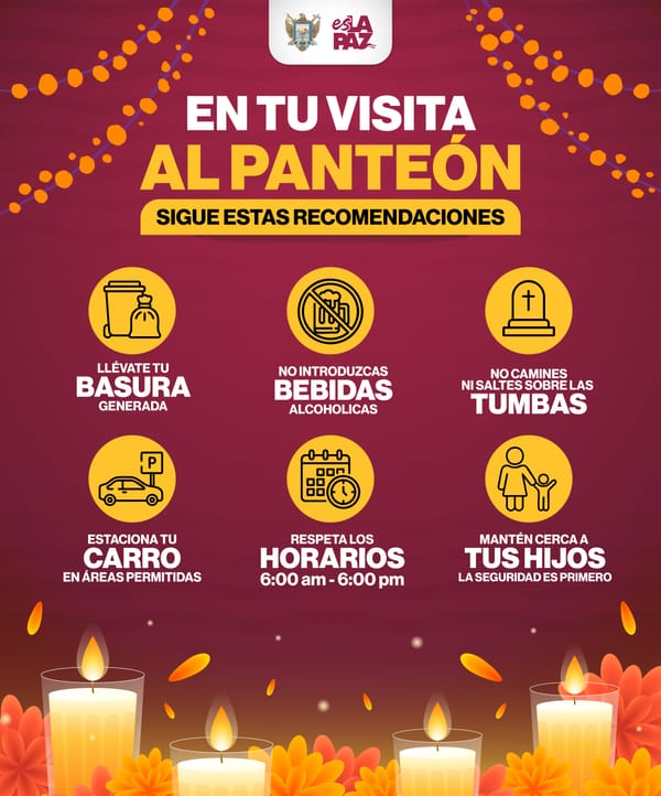 Emite Gobierno de La Paz recomendaciones para una visita segura en panteones municipales