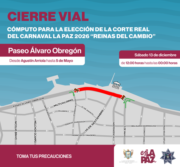 Aplicarán cierre temporal de circulación vehicular en el malecón