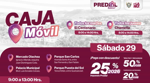 Instalan cajas móviles para pago de Predial este fin de semana en La Paz